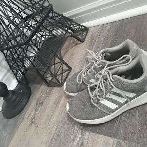 Adidas Gray and White Shoes.